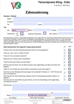 Zahnsanierung Fragebogen 